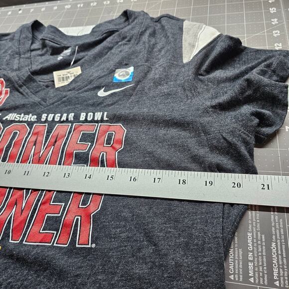 Nike Oklahoma University 2014 Sugar Bowl Shirt Womens XL Grey OU Short Sleeve - Picture 8 of 9